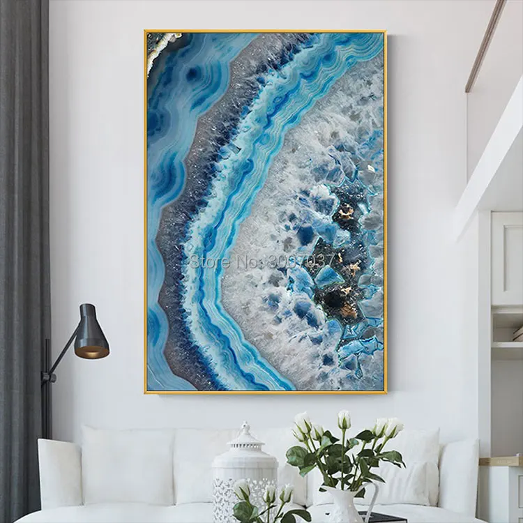 Hand Painted Abstract Sea Oil Painting on Canvas Modern Seascape Water Painting Wall Art Picture Cuadros Decor Free Shipping