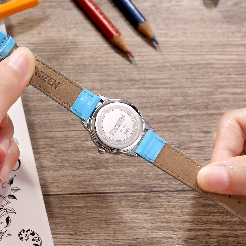 Disney-Reloj de pulsera de cuarzo para niña, cronógrafo con dibujos animados de Frozen, princesa Elsa, corona, resistente al agua, luminoso, para adolescentes y estudiantes, nuevo