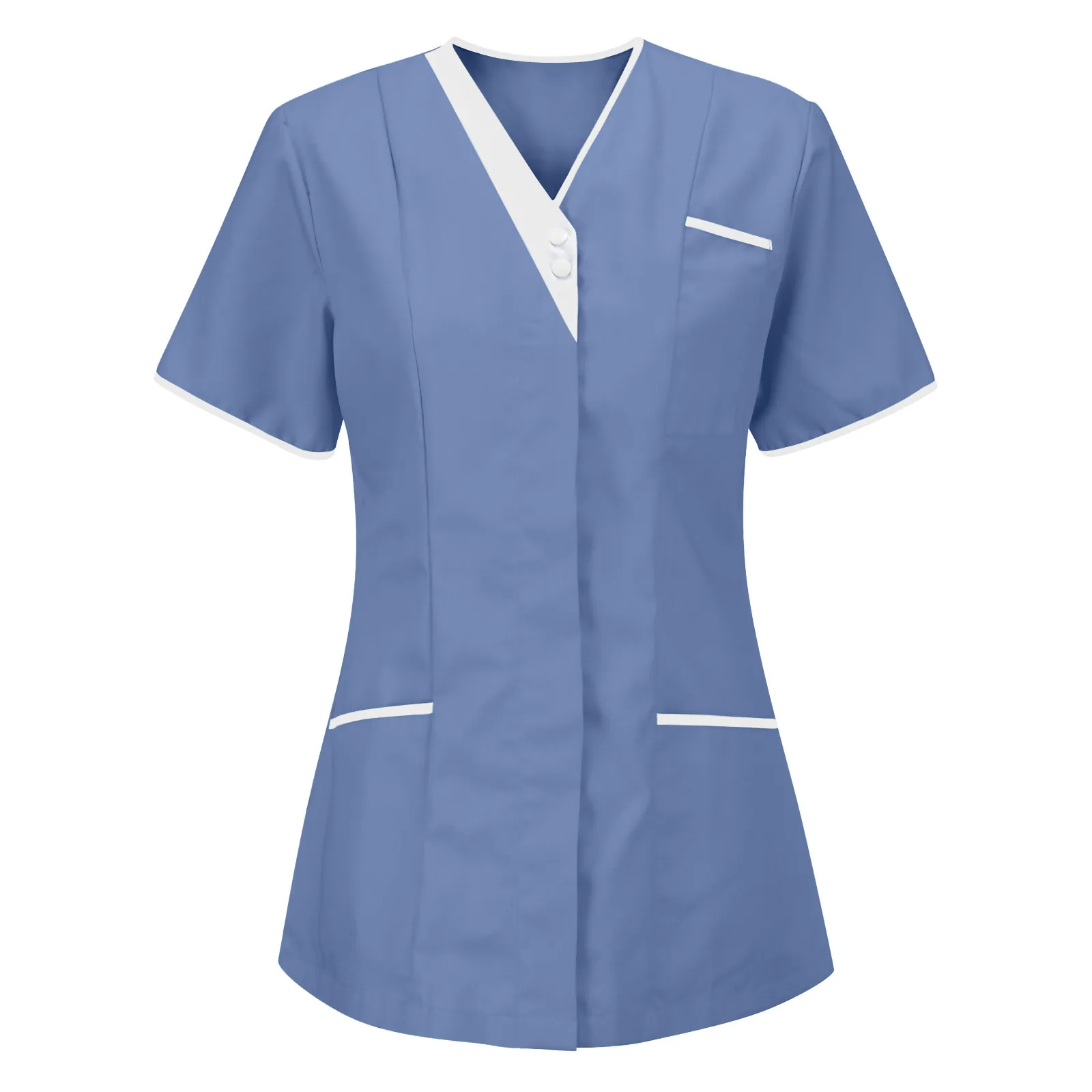 Women's Nurse Tops Short Sleeve V-neck Tops Working T-shirt Summer Workwear Tops 2021 Fashion Plus Size Short Sexy Nurse Uniform