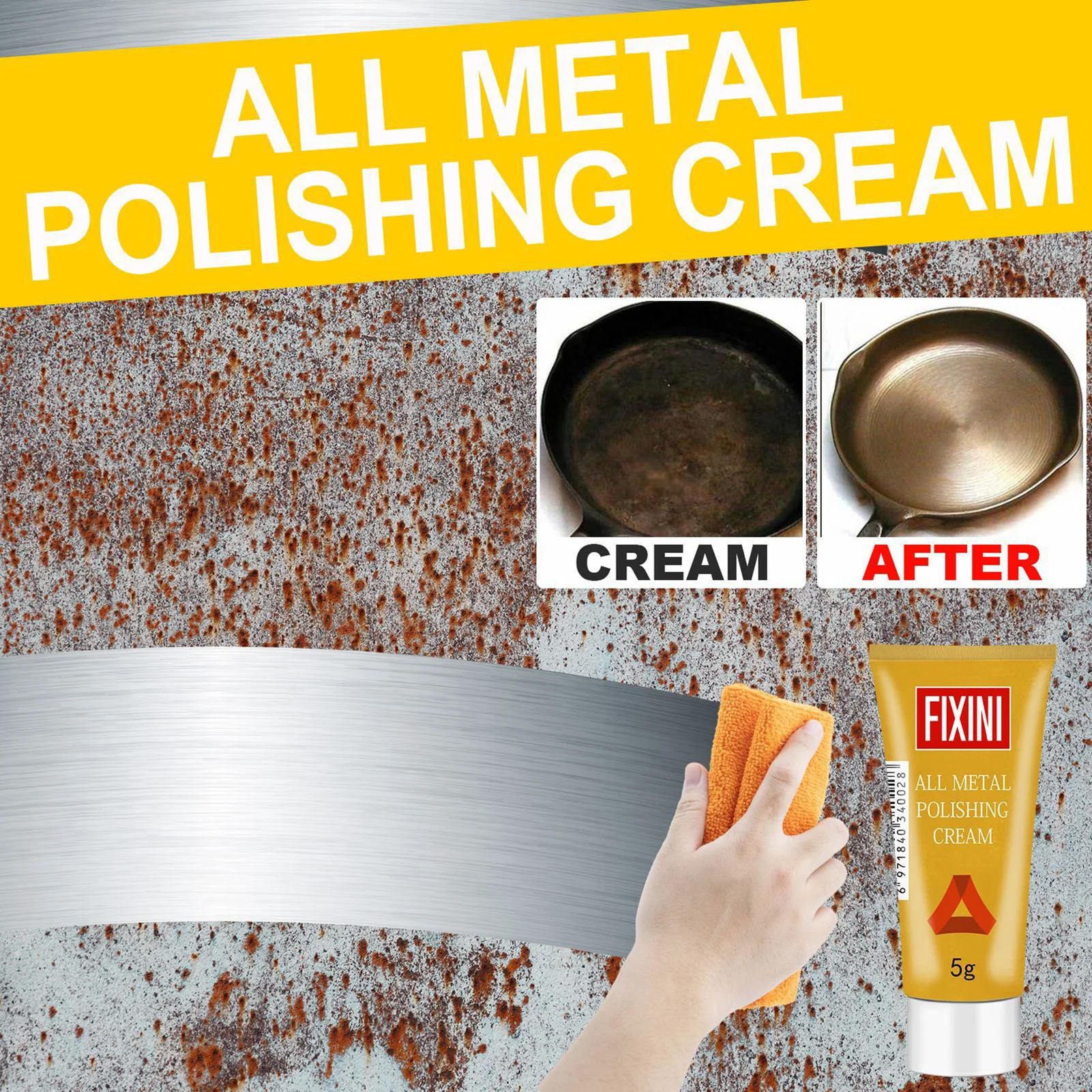 All Metal Scratch Repair Polishing Cream Multifunctional Cleaning Tarnish Remover for Gold Copper Silver Stainless Steel Polish