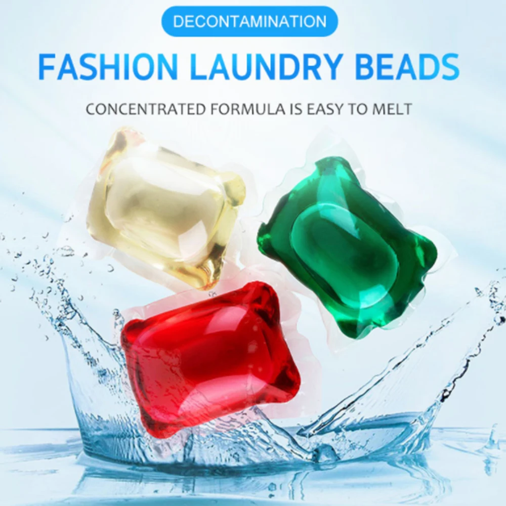 50Pcs Wasserij Ball Kralen Draagbare Wasserij Gel Vlekken Film Bead Ball Capsules Reizen Geur Reiniging Wasserij Tabletten Schoonmaken