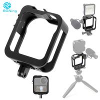 CNC Aluminum Upgrade Protective Cage Housing Shell Mount for External Microphone for GoPro Max 1/4 Mount 360 Panoramic Accessory