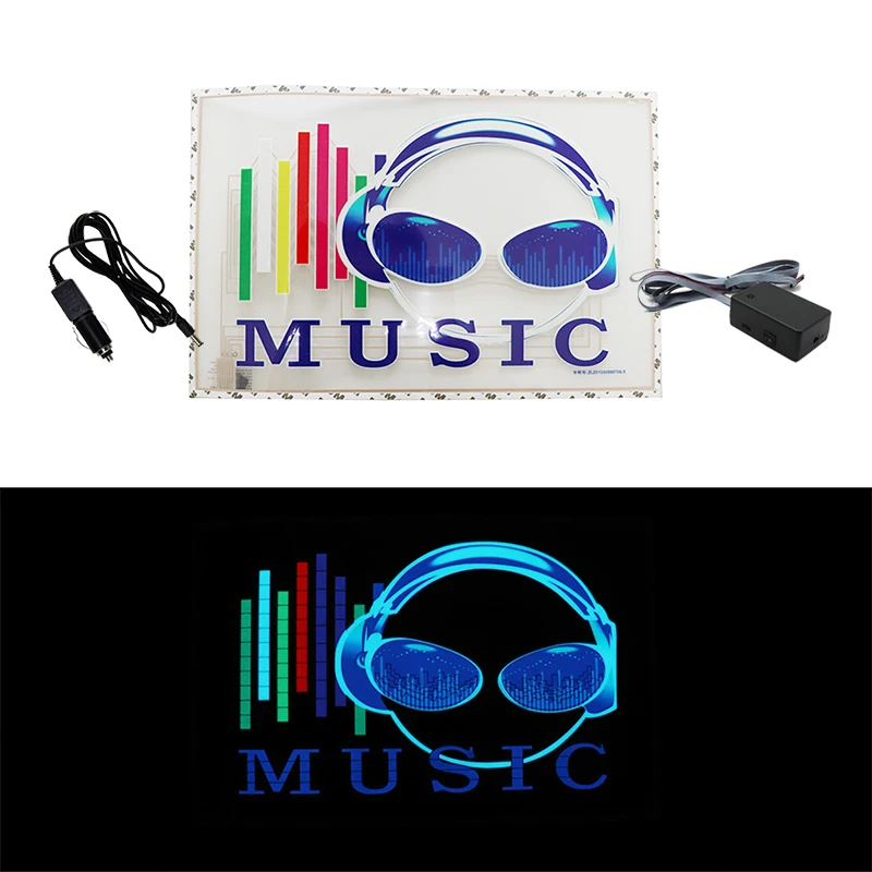 Car Sticker Music Rhythm LED Flash Light Lamp Car Rear Windshield Decorative Light Sound Activated Equalizer With Control Box