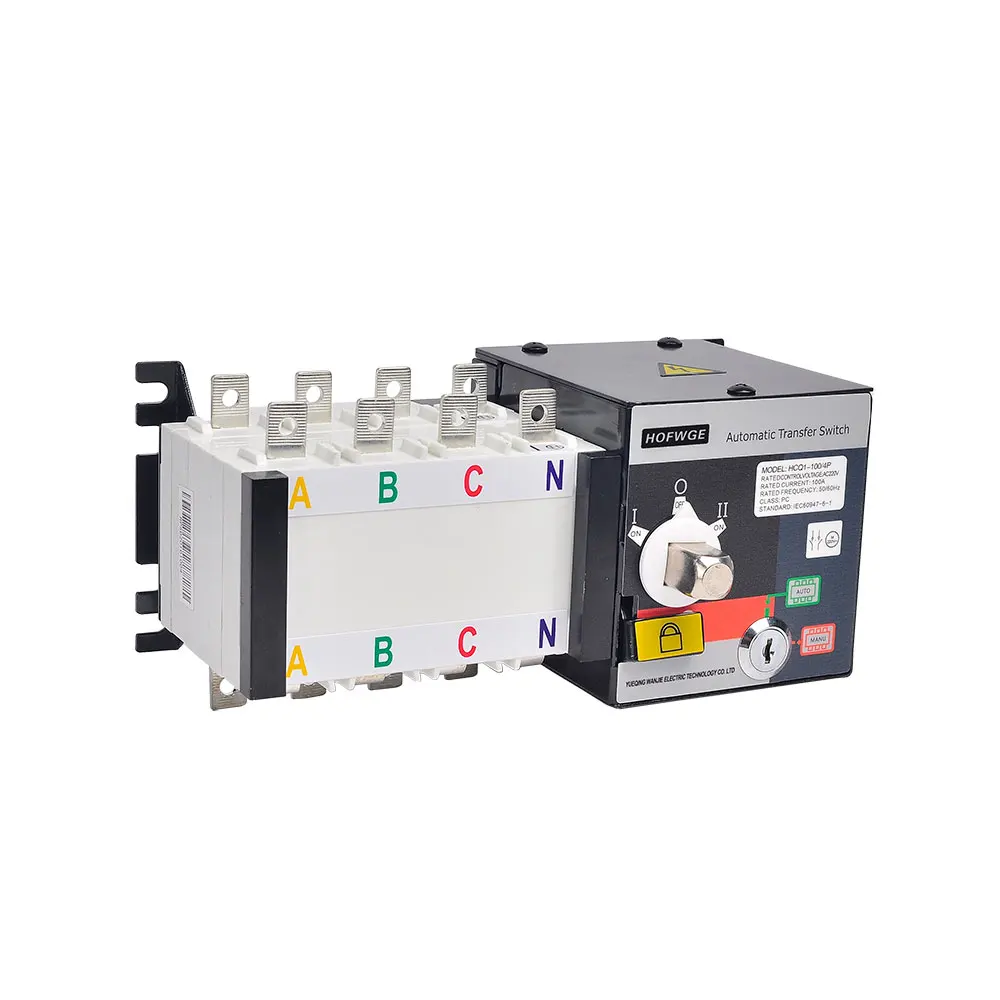 HCQ1-100 Dual Power Automatic Transfer Switch 4P 100A  PC Grade 380v Circuit Breaker Isolation type ATS