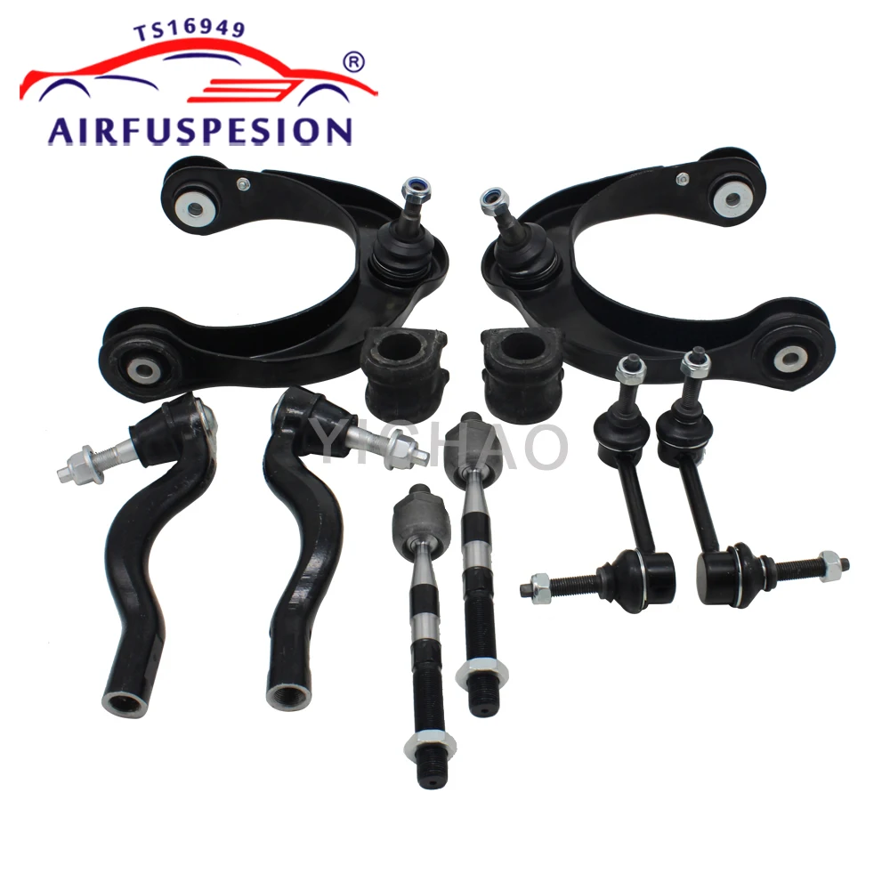 10pcs/Set Front Upper Control Arms + Stabilizer Bar Links + Steering Tie Rod + Tie Rod End For Jeep Grand Cherokee 2011-2015