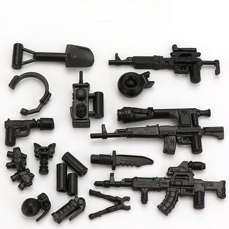 Mini figura de ação militar playmobil moc acessórios armas militares tijolos bloco de construção presentes brinquedo