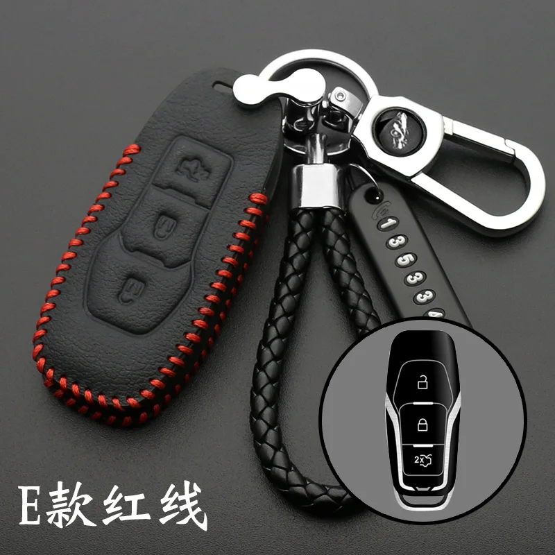 

3 Button leather Car Remote Key Fob Shell Cover Case For Ford F-150 Mondeo Galaxy S-Max Explorer Ranger 2015 2016 2017 2018