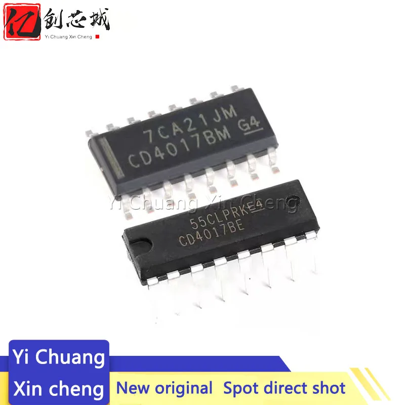 

10PCS New original CD4017BE CD4017BM96 10 decode output CMOS decimal counter