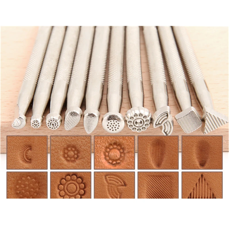 

leather work tool Saddle Making Stamps Set Special Shape Punch Carving Working Stamping Craft Stamp Handmade Art Tools