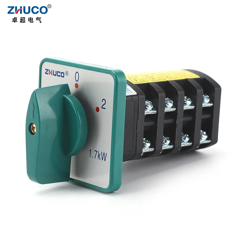 ZHUCO HZ5D-10/1.7 M08 1.7KW 10A Combination Switch For Two-Speed Motor Three Position Four Pole Universal Cam Switch