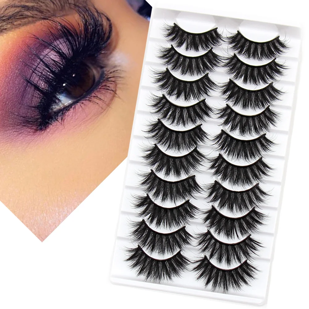 Wimpern 5/10 Pairs 3D Faux Nerz Wimpern Flauschigen Weichen Wispy Volumen Natürliche lange Falsche Wimpern Wimpern Reusable Eyelashs Make-Up