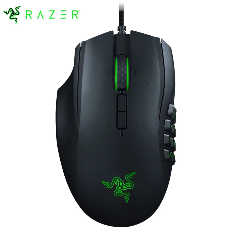 Razer Naga Left-Handed - Ergonomic MMO Gaming Mouse with 12 Programmable Thumb Buttons - 20,000 DPI