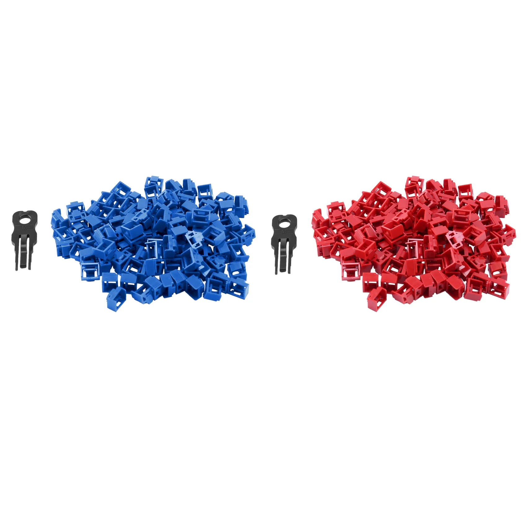 200Pcs Red/Blue RJ45 Port Ethernet LAN Hub Anti Dust Cover Plug Cap Blockout Protector With Proprietary Lock And Key