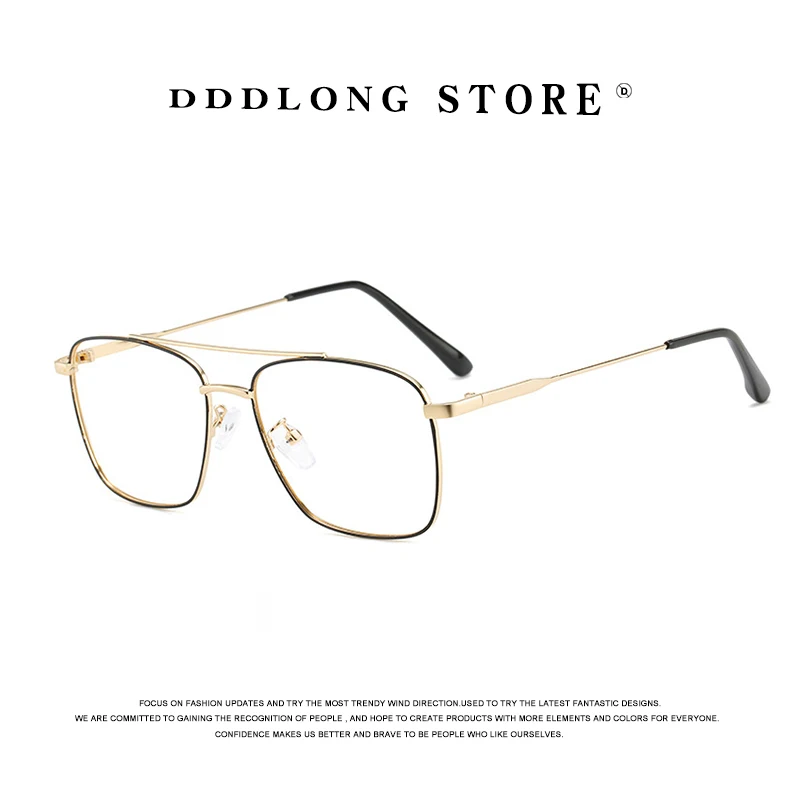 

DDDLONG Metal Square Photochromic Anti Blue Light Glasses Prescription Eyeglasses Frame Men Women Optical Eyewear D79