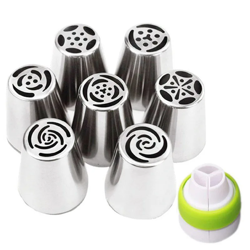 8pcs 13pcs Russian Tulip Icing Piping Nozzles Stainless Steel Nozzle Flower Cream Pastry Tip Kitchen Cake Decorating Tools