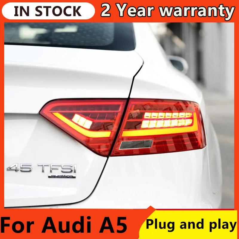 For Audi A5 tail lights 2008-2016 A5 LED taillight animation DRL dynamic signal brake brake flow steering lamp