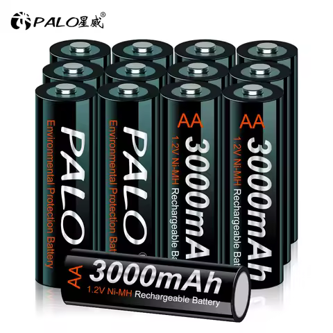 PALO 1.2V AA Rechargeble Battery 3000mAh Ni-MH AA Battery Rechargeable Batteries For Flashlight Battery AA batteries