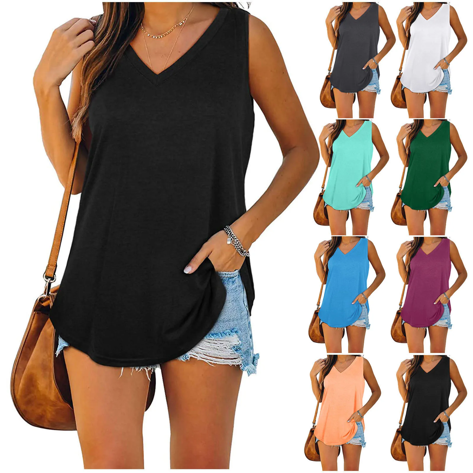 Oversized  Fashion Women\'s Tank Top Summer Cotton Tunic Solid Sleeveless Tops Loose Casual Camis Ladies Clothes женские футболки