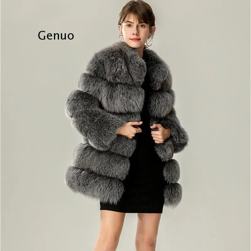 High Quality Faux Fur Coats and Jackets Women 2021 Winter Fluffy Top Elegant Thick Warm Outerwear Jacket Chaquetas Mujer