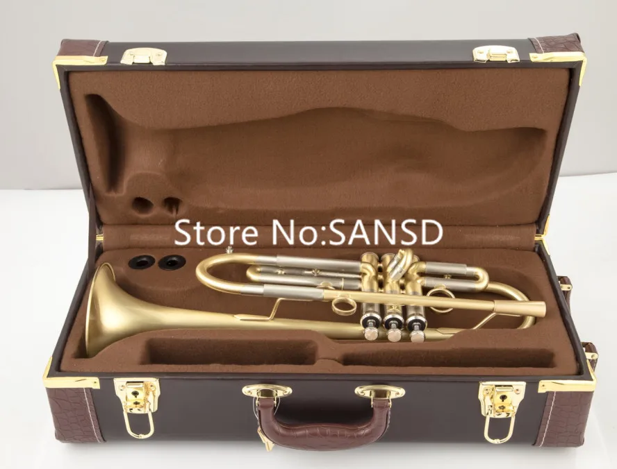 Brand New Bach Bb Trumpet Brass Plated Real photos Professional Musical Instruments With Case