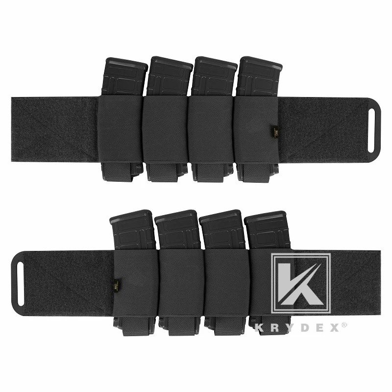 KRYDEX Quadruple Stretch Cummerbund Magazine Pouches Elastic Abdominal Circumference For LBT LBX FCPC Vest Black 2PCS/Set