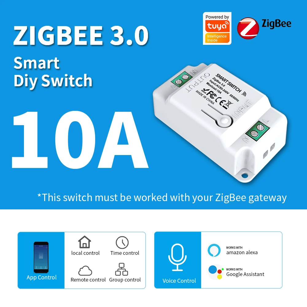 Tuya Alexa Timer Switch Smart Home Automation zigbe3.0 modulo relè Tuya Smart life app control interruttore luce a parete interruttore Zigbee