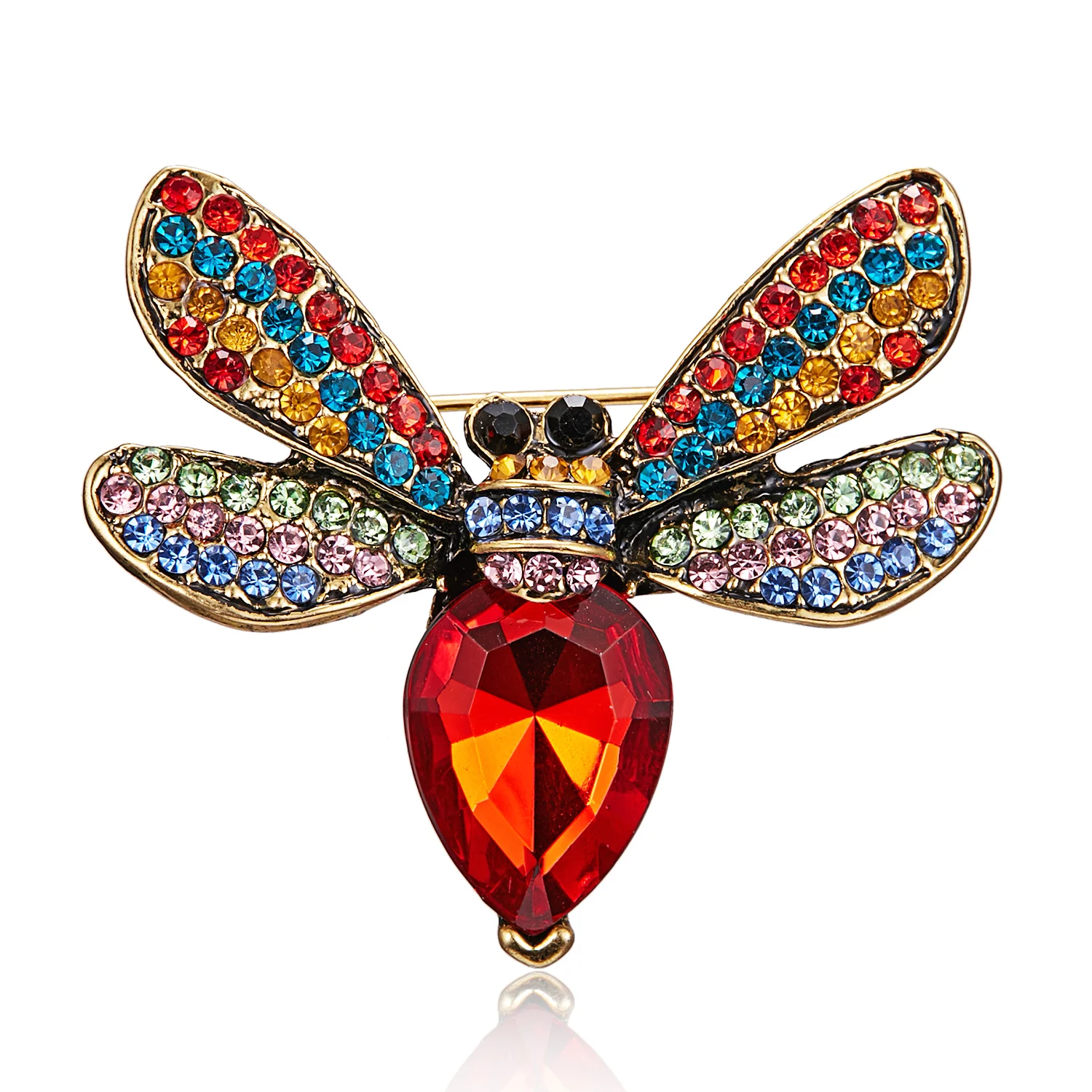Rinhoo Zarte Kleine Biene Brosche Kristall Strass Insekt Ant Fliegen Bee Tier Honigbiene Emaille Pins Broach Nadel Abzeichen Geschenke – Detail 30