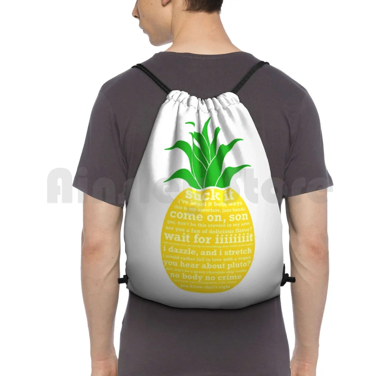 Psych Quotes Backpack Drawstring Bag Riding Climbing Gym Bag Psych Psych Quotes Qutes Shawn Spencer Burton Guster Gus Lassie