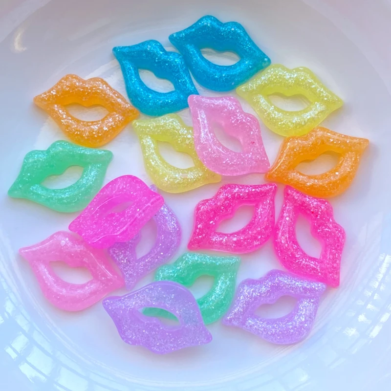 30pcs New Mixed Cute Mini Lips Flat Back Cabochon Crafts Clothing DIY Scrapbooking Accessories