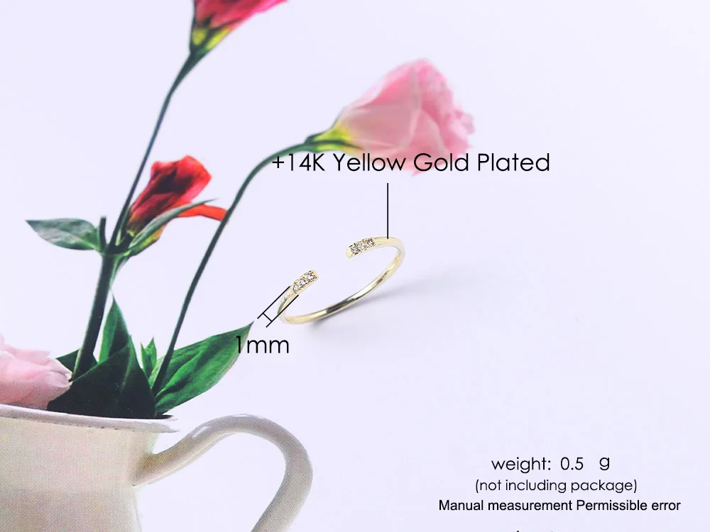 Neue, zierliche Ringe für Damen, Midi-Ring in hellgoldener Farbe, Party-Geburtstagsgeschenk, Modeschmuck R142 – Detail 6