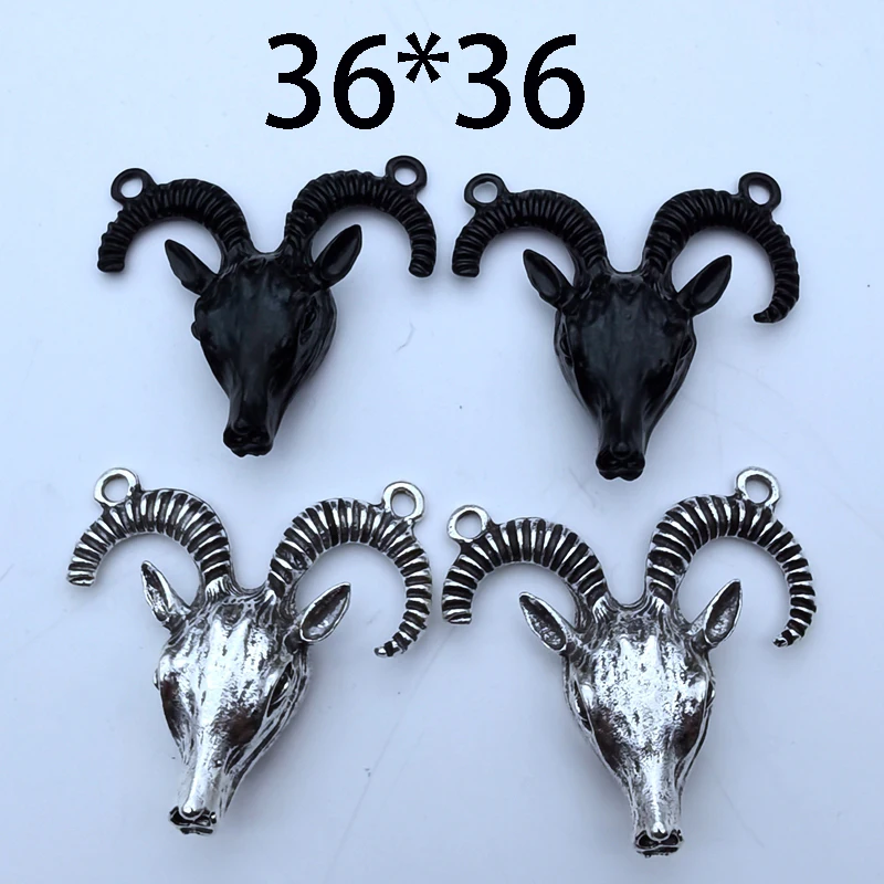 5pcs/lot--36x36mm, Sheep Head Chams,Antique Silver Plated Bull Head Charms,DIY Supplies,Jewelry Accessories