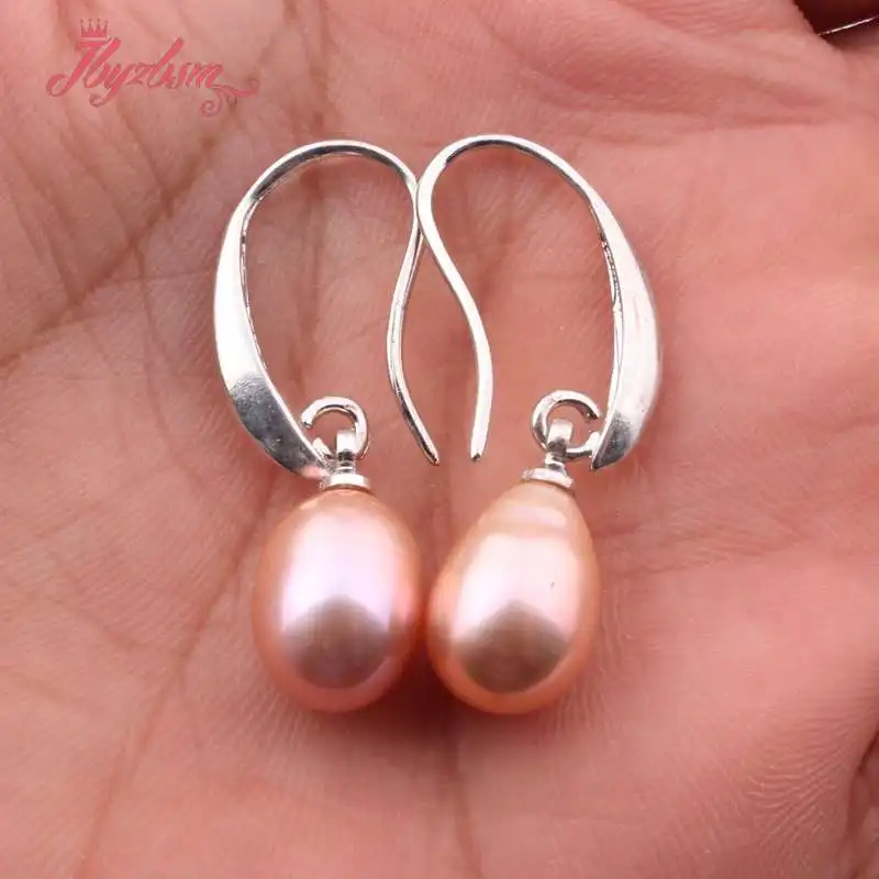 7x8-9x10mm Natural Oval Freshwater Pearl Exquisite Hoop Earring 1 Pair Women Wedding Party Anniversary XMAS New Year Gift