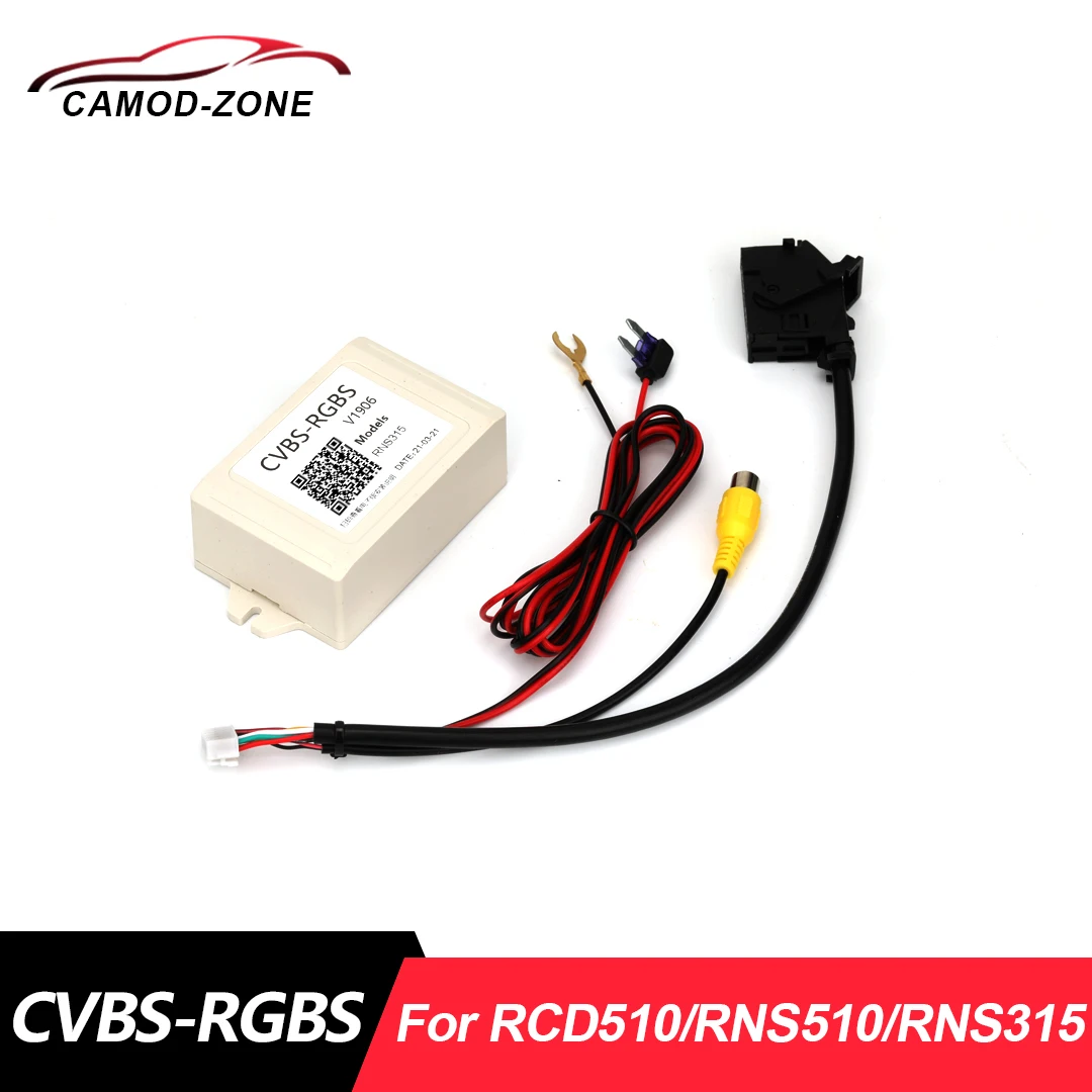 

V1906 AV to RGB Converter Adapter for VW RCD510 RNS510 RNS315 Radio Flip Camera CVBS to RGB Adapter