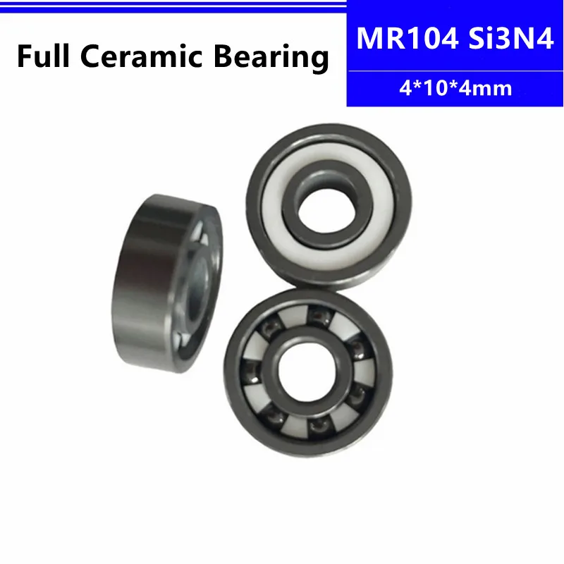 

4pcs/10pcs Si3N4 ceramic bearing MR104 4*10*4mm silicon nitride full Ceramic deep groove ball bearing 4x10x4mm