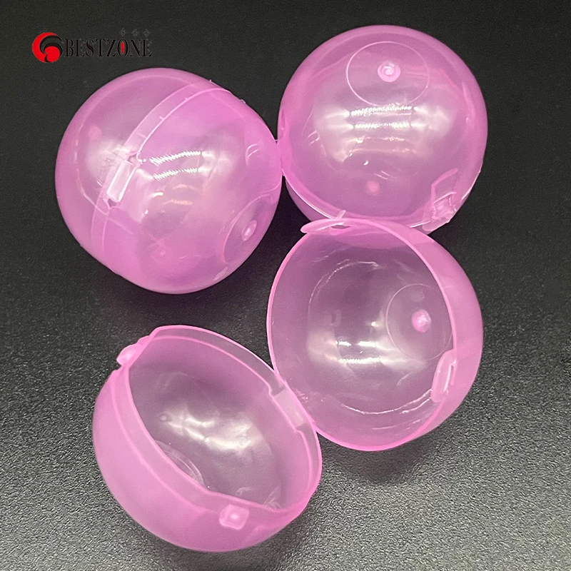 50Pcs 45*45mm Plastic PP Toy Colorful With Transparency Hinged Conjoined Ball Surprise Ball Easy Open Lock for Vending Machine