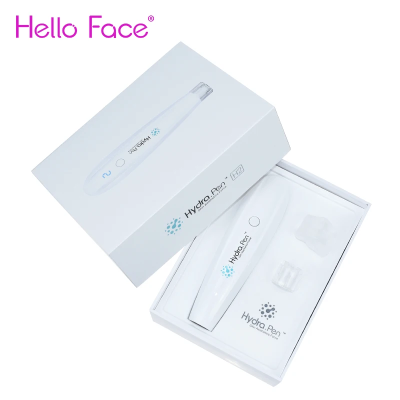 Hello Face Wireless Hydra Pen H2 Professional Microneedling Pen Hydrapen Automatic Serum Applicator with 2 Cartridges