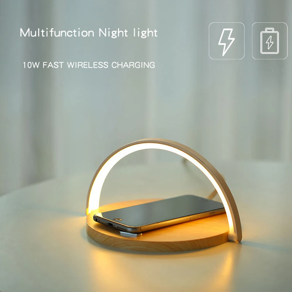 Qi Wireless Charger Pad Table Lamp for iPhone 12 Pro Mini 11 Pro Max XS XR 8 Samsung S21 S20 S10 Fast Charging night light Stand