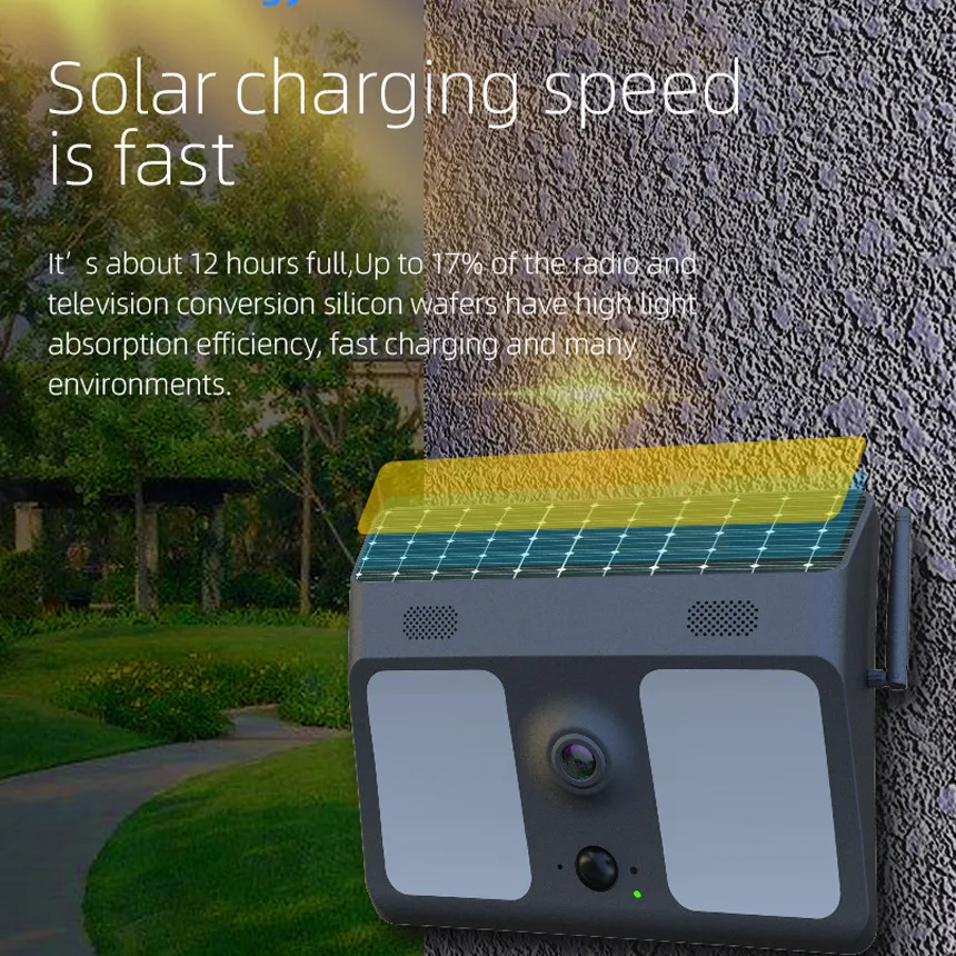 Imagem -04 - Outdoor Impermeável Led Solar Light Smart Wifi Surveillance Câmera Sensor de Movimento Garagem de Segurança Fábrica e Jardim hd 1080p