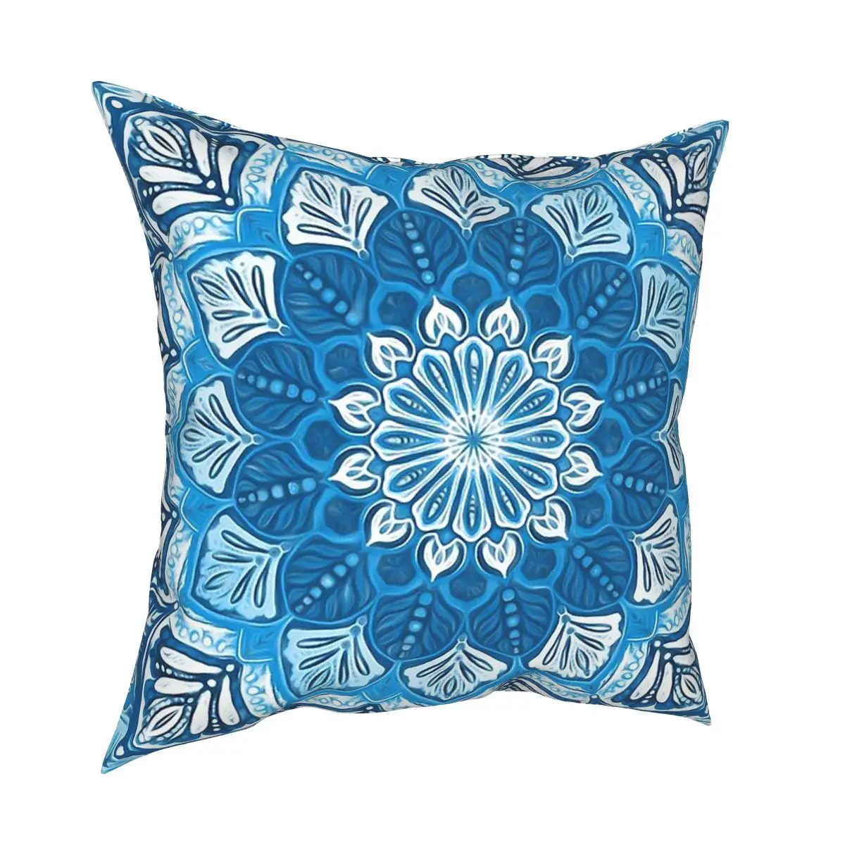 

Boho Mandala In Monochrome Pillow Case Decoration Cushion Cover Throw Pillow for Sofa Polyester Double-sided Printing Print