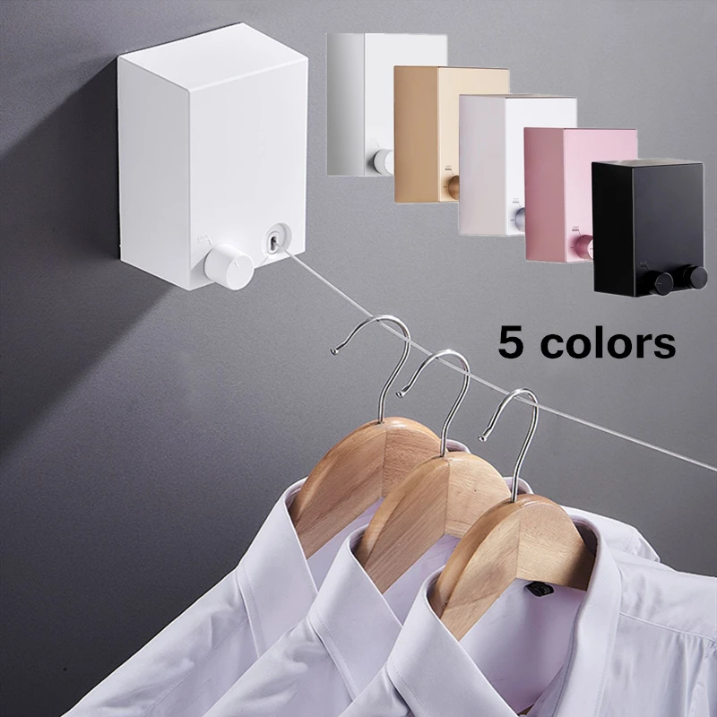 

Outdoor Retractable Clothesline Indoor Clothes Drying Rack Wall Mounted Laundry Dryer Hanger Bathroom Invisible Clothes Line