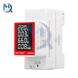 SDM008 Multi-function Pressure Gauge Rail Type AC Digital Display Meter for Voltage Current Power Power Energy Reset Meter Test