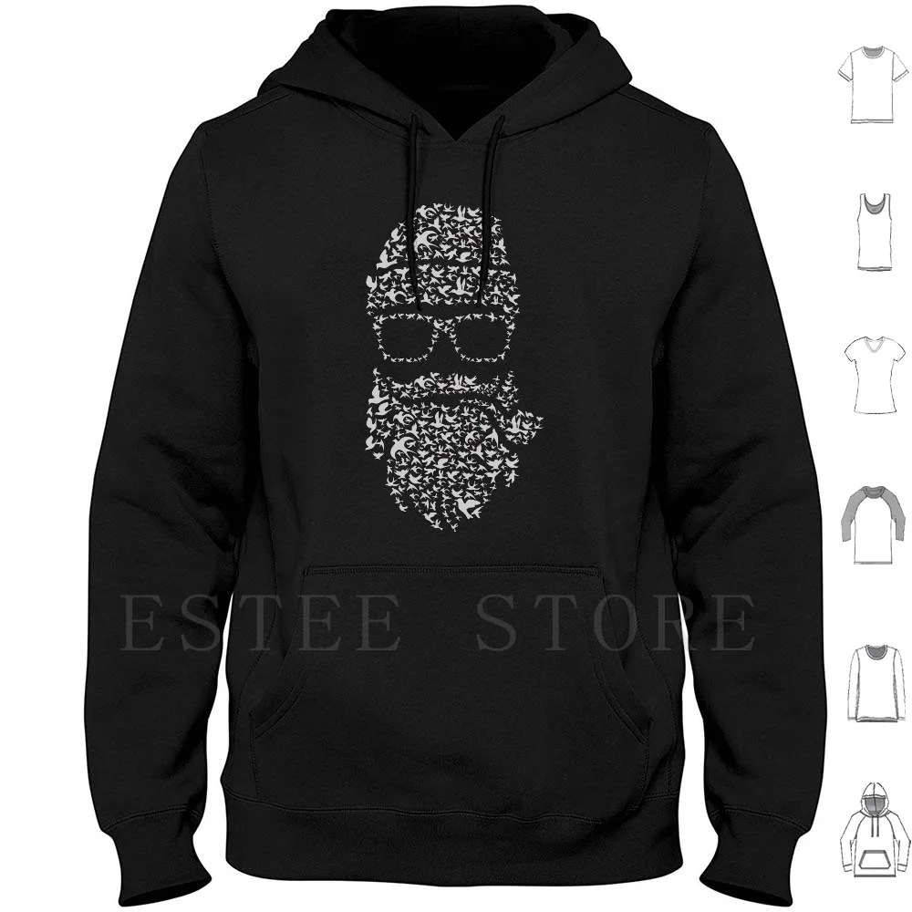 Beard Birds Light Grey Hoodies Long Sleeve Beard Beard November November Beard Facial Hair Beard Lives