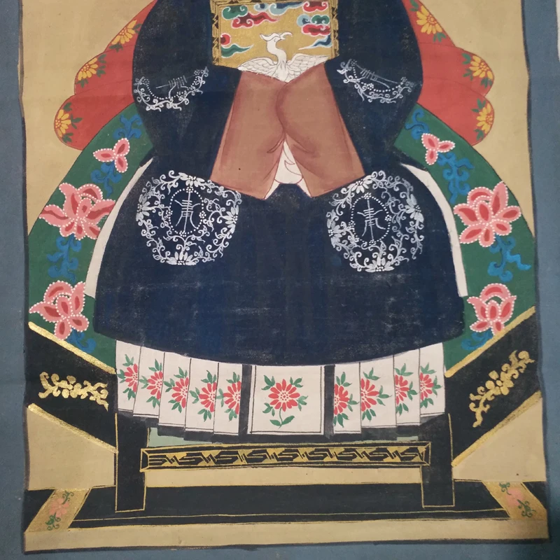 Elaborate Chinese Classical Collectible Home Decoration Painting Ancient Officer‘ wife Portrait Picture No.2 image 5