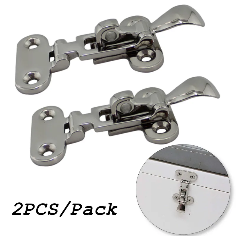 2pcs Boat Yacht Accessories Boat Locker Hatch Anti Rattle Latch Fastener 316 Stainless Steel 4-3/8