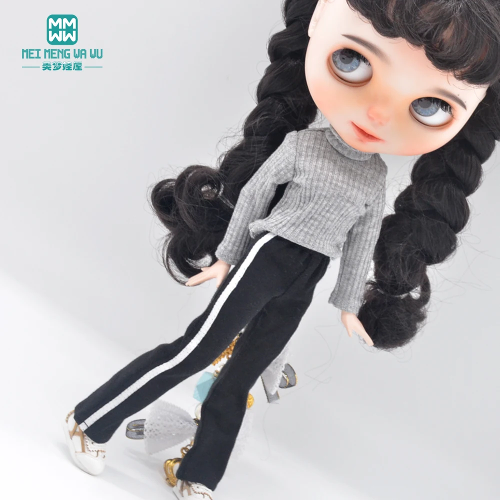 28-30cm Blyth Doll clothes Azone OB22 OB24 doll accessories Fashion Multicolor turtleneck, jeans, shoes Toys gift