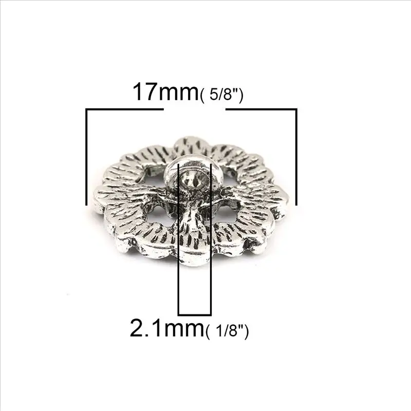 Zinc Based Alloy Metal Sewing Shank Buttons for Kids DIY Circle Ring Celtic Knot Carved Garment Accessories 17mm Dia., 10 PCs