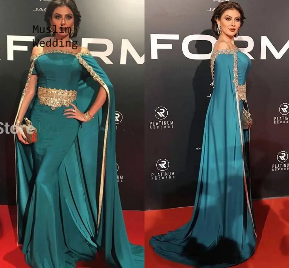 Vestido de noche verde árabe Dubai con capa caftán Abaya, elegante vestido Formal de fiesta, sirena, graduación, con cuentas de cristal, 2020