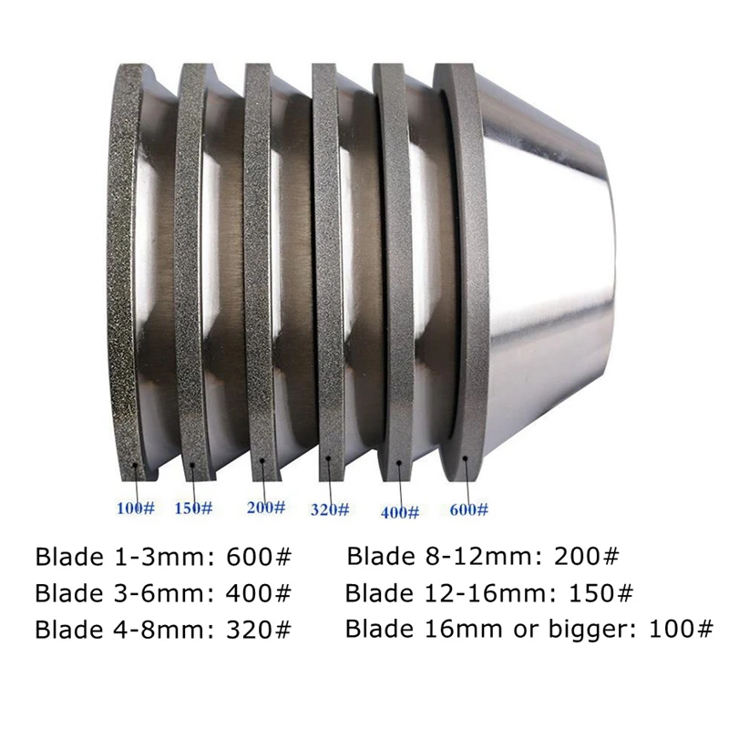 100 mm Diamant-Schleifscheibe P100 – P600 Schüsselförmiges CNC-Messer Hartmetall-Fräser aus Wolframstahl – Detail 2