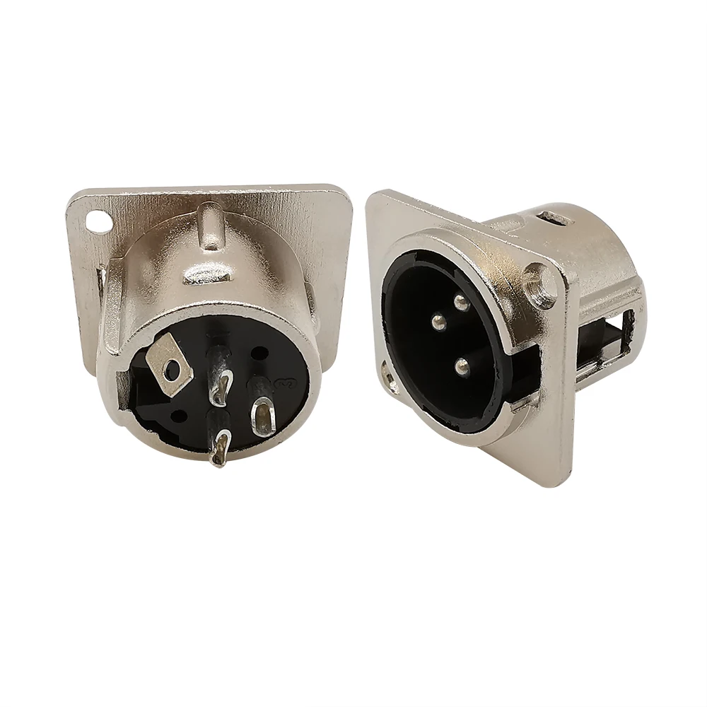 5/10Pcs 3Pin Metal XLR Socket Male Female Panel Mount Chassis Socket Audio Microphone Jack Plug Connector