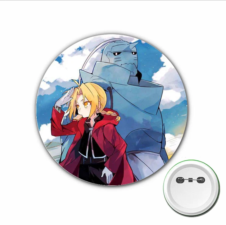 3pcs Japan anime Fullmetal Alchemist Cosplay Badge Cartoon Cute Brooch Pins for Backpacks bags Badges Button Clothes Accessories